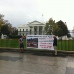 Banner at White House (Ayers & Weis)